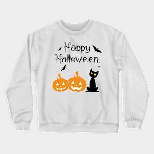 Happy Halloween Cat Pumpkin Crewneck Sweatshirt